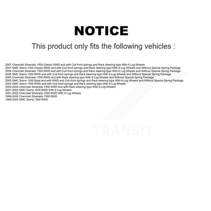 Bearing Lower Upper Control Arm Tie Rod Link Front Left Kit (6Pc) For Chevrolet