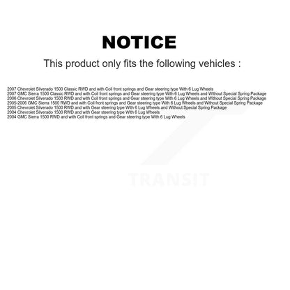 Bearing Lower Upper Arm Tie Rod Link Front Left Kit (6Pc) For Chevrolet GMC 1500