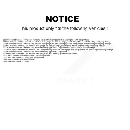 Bearing Lower Upper Control Arm Outer Tie Rod Link Front Left Kit (5Pc) For 1500