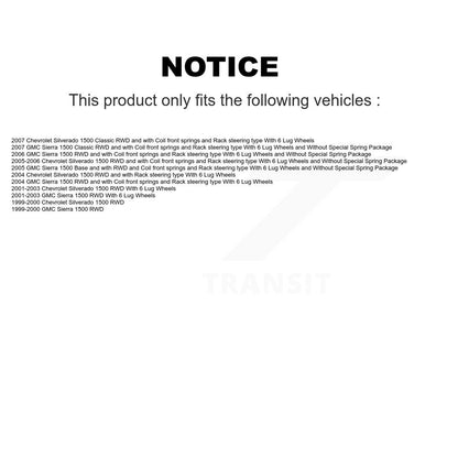 Bearing Lower Upper Control Arm Outer Tie Rod Link Front Right Kit (5Pc) For GMC