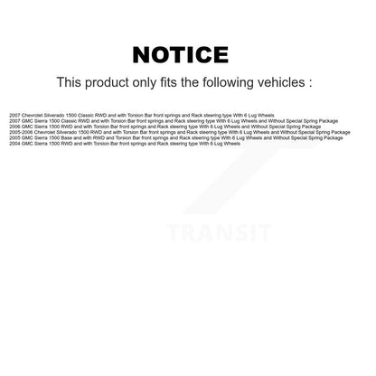Bearing Lower Upper Arm Outer Tie Rod Link Front Right Kit (5Pc) For GMC Sierra