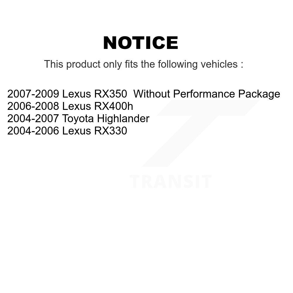 Bearing Lower Control Arm Outer Tie Rod End Link Front Kit (8Pc) For Lexus RX350