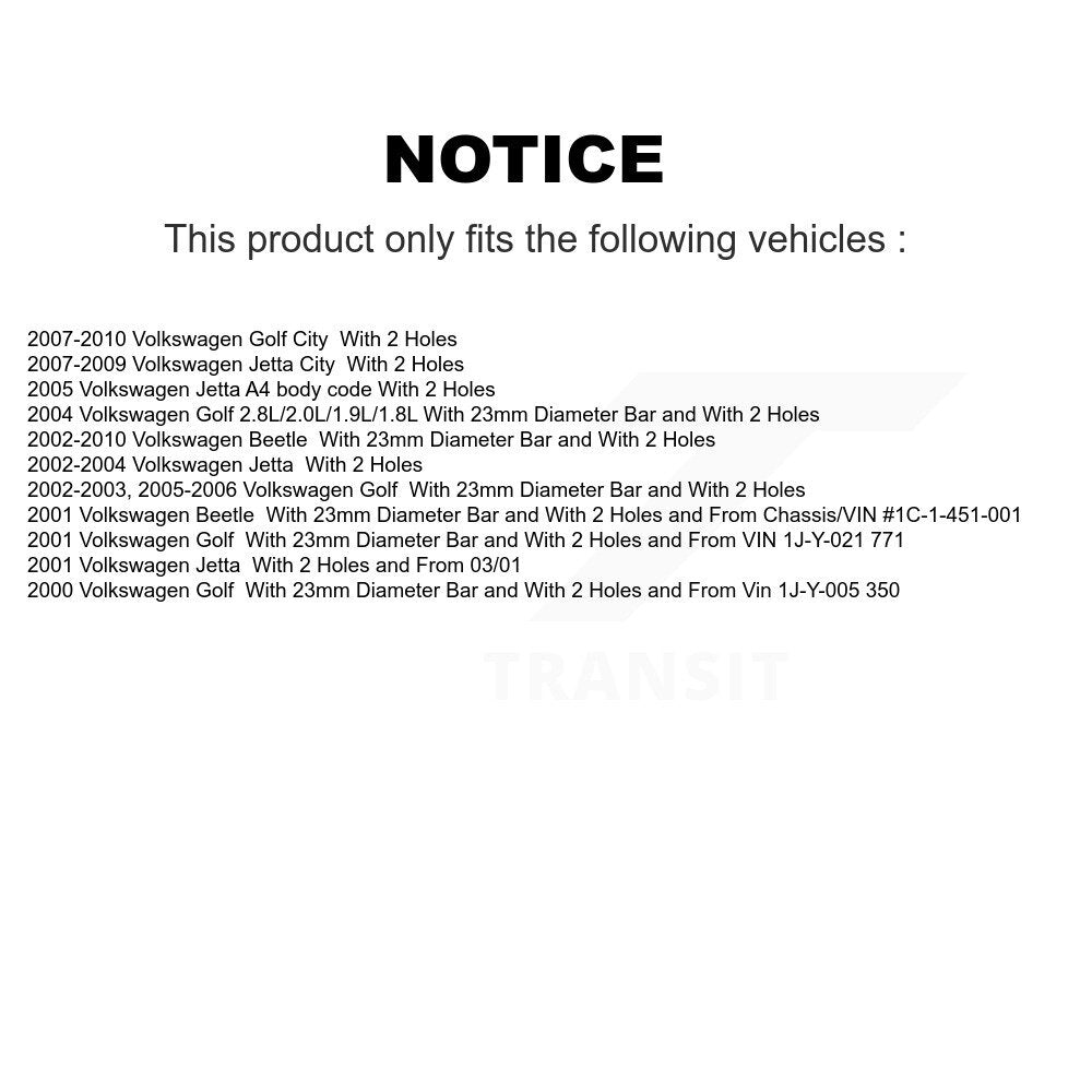 Bearing Lower Control Arm & Link Front Kit For Volkswagen Jetta Golf City Beetle