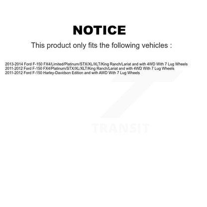 Hub Bearing Lower Ball Joint Outer Tie Rod & Link Front Kit (8Pc) For Ford F-150
