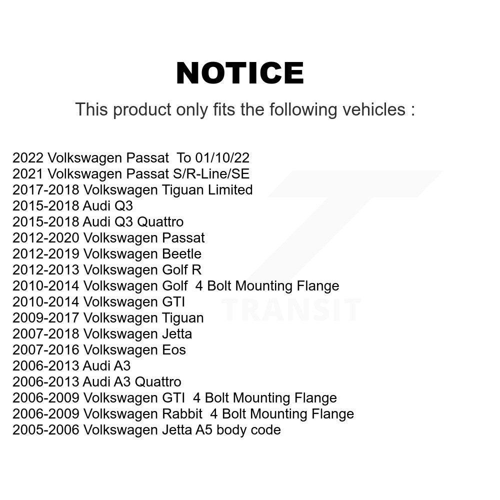 Bearing Lower Ball Joint Outer Tie Rod Link Front Kit (8Pc) For Volkswagen Jetta