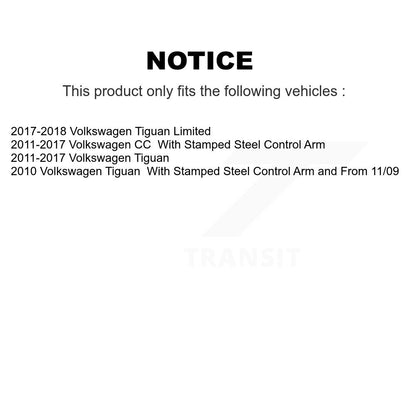 Bearing Lower Arm Outer Tie Rod & Link Front Kit (8Pc) For Volkswagen Tiguan CC
