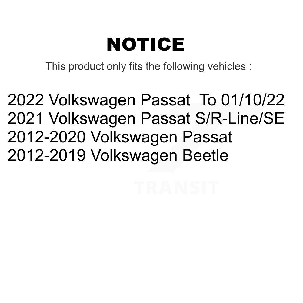 Hub Bearing Lower Arm Outer Tie Rod & Link Front Kit (8Pc) For Volkswagen Passat