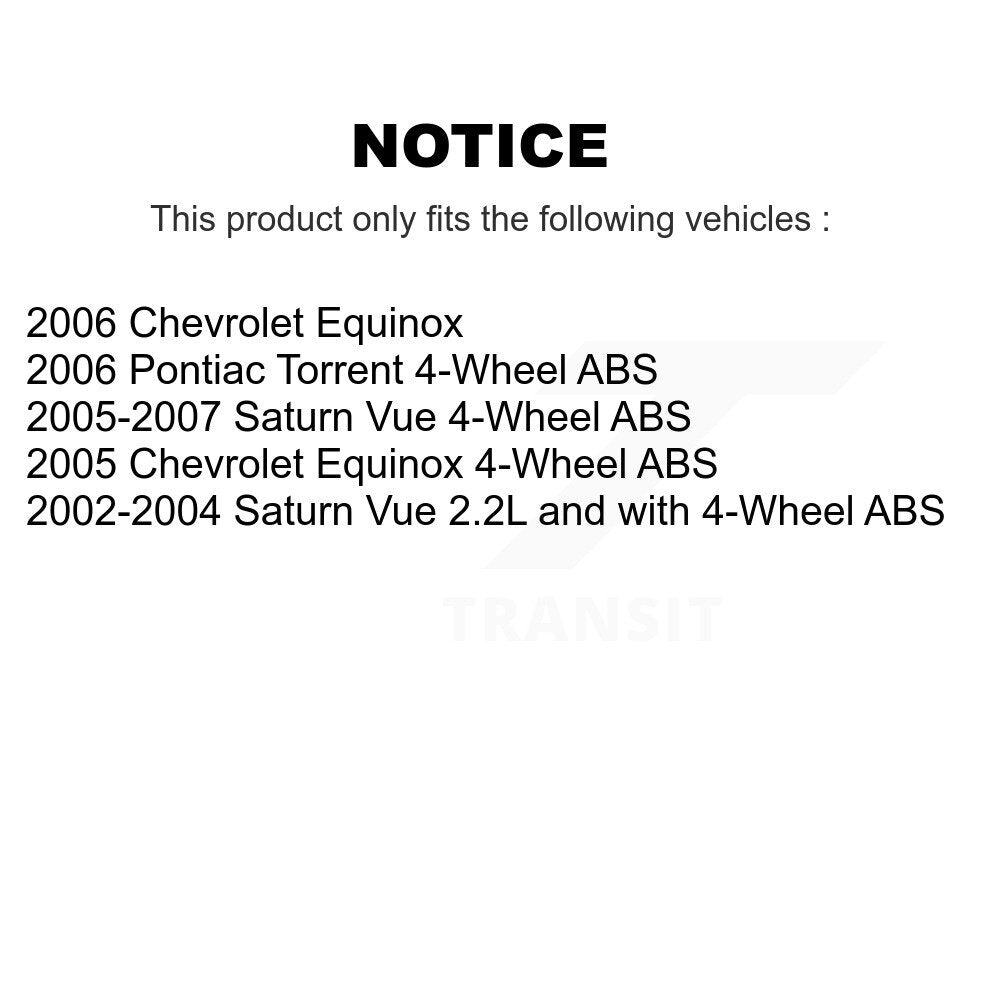 Bearing Lower Control Arm Link Front Kit (6Pc) For Saturn Vue Chevrolet Equinox