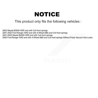 Hub Bearing Upper Lower Ball Joint Outer Tie Rod Link Front Kit (10Pc) For Ford