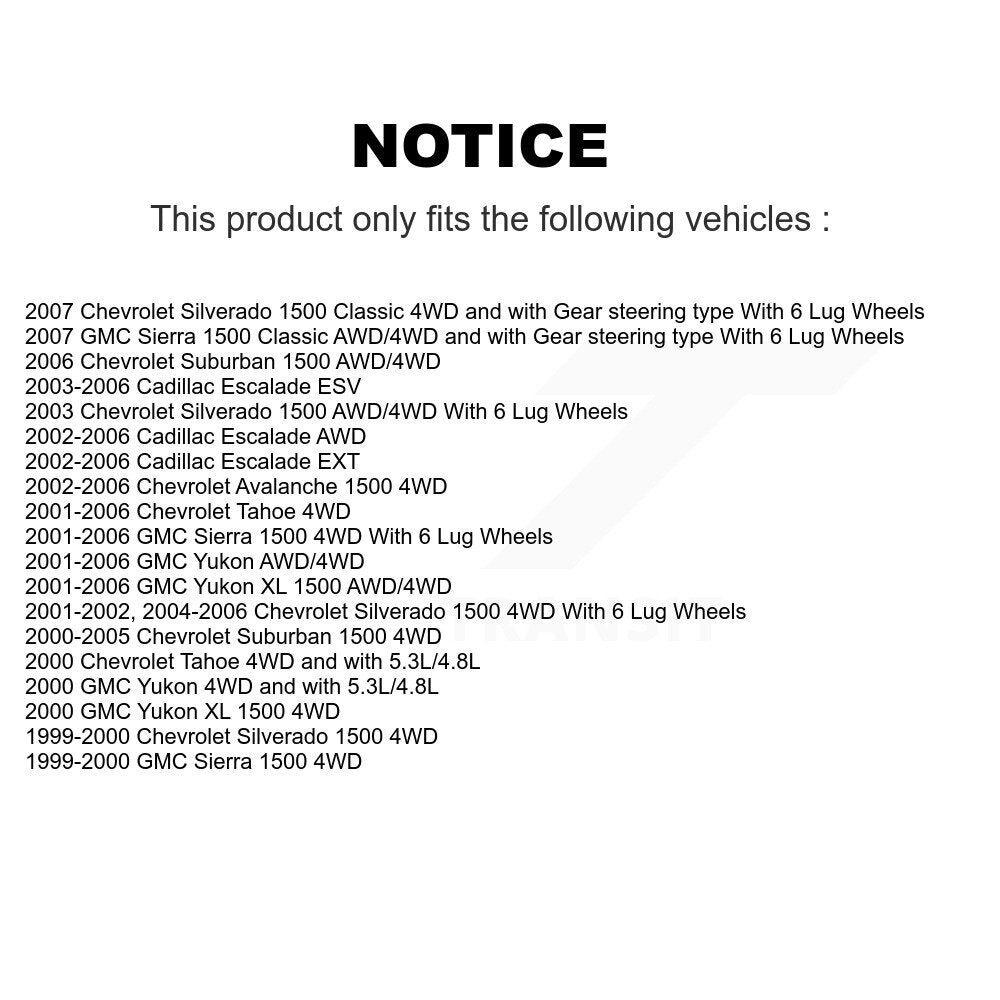 Bearing Lower Upper Control Arm Outer Tie Rod Link Front Kit (10Pc) For GMC 1500