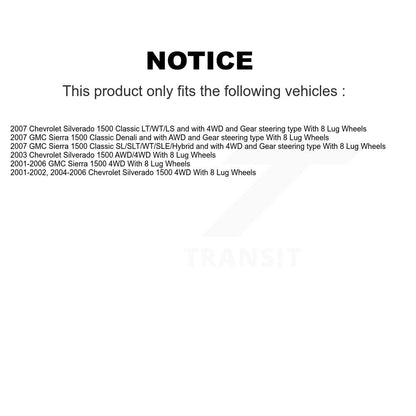 Bearing Lower Upper Control Arm Outer Tie Rod Link Front Kit (10Pc) For 1500 GMC