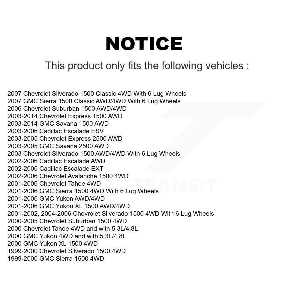 Bearing Lower Upper Control Arm Link Front Kit (8Pc) For Chevrolet GMC Silverado