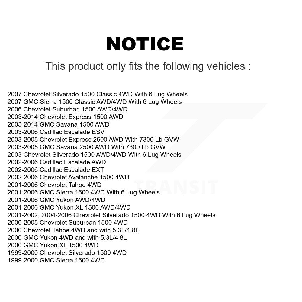 Bearing Lower Upper Control Arm Link Front Kit (8Pc) For Chevrolet GMC Silverado