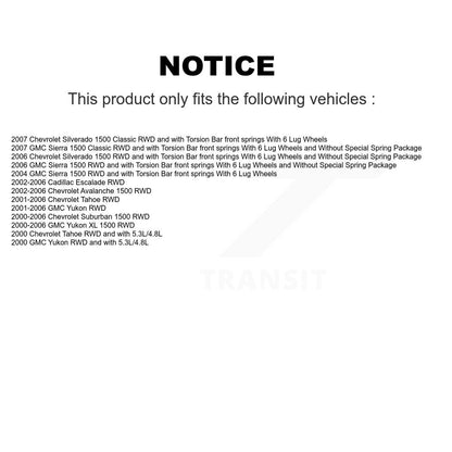 Bearing Lower Upper Control Arm Link Front Kit (8Pc) For Chevrolet GMC Sierra XL