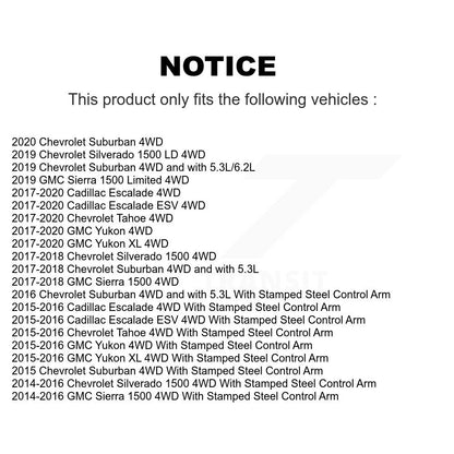 Upper Control Arm Lower Ball Joint Outer Inner Tie Rod Link Front Kit For GMC XL