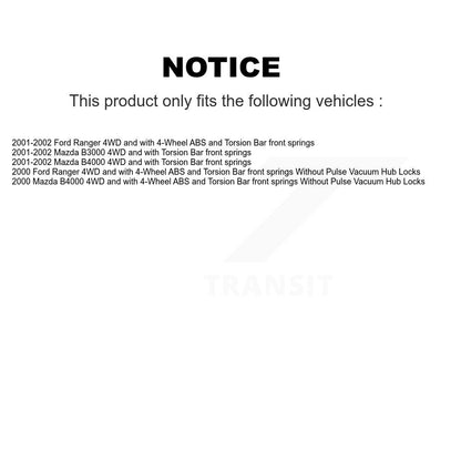 Hub Bearing Lower Upper Arm Outer Tie Rod Link Front Kit (10Pc) For Ford Ranger