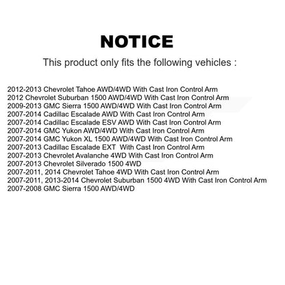 Bearing Lower Upper Control Arm Link Front Kit (8Pc) For Chevrolet GMC Sierra XL
