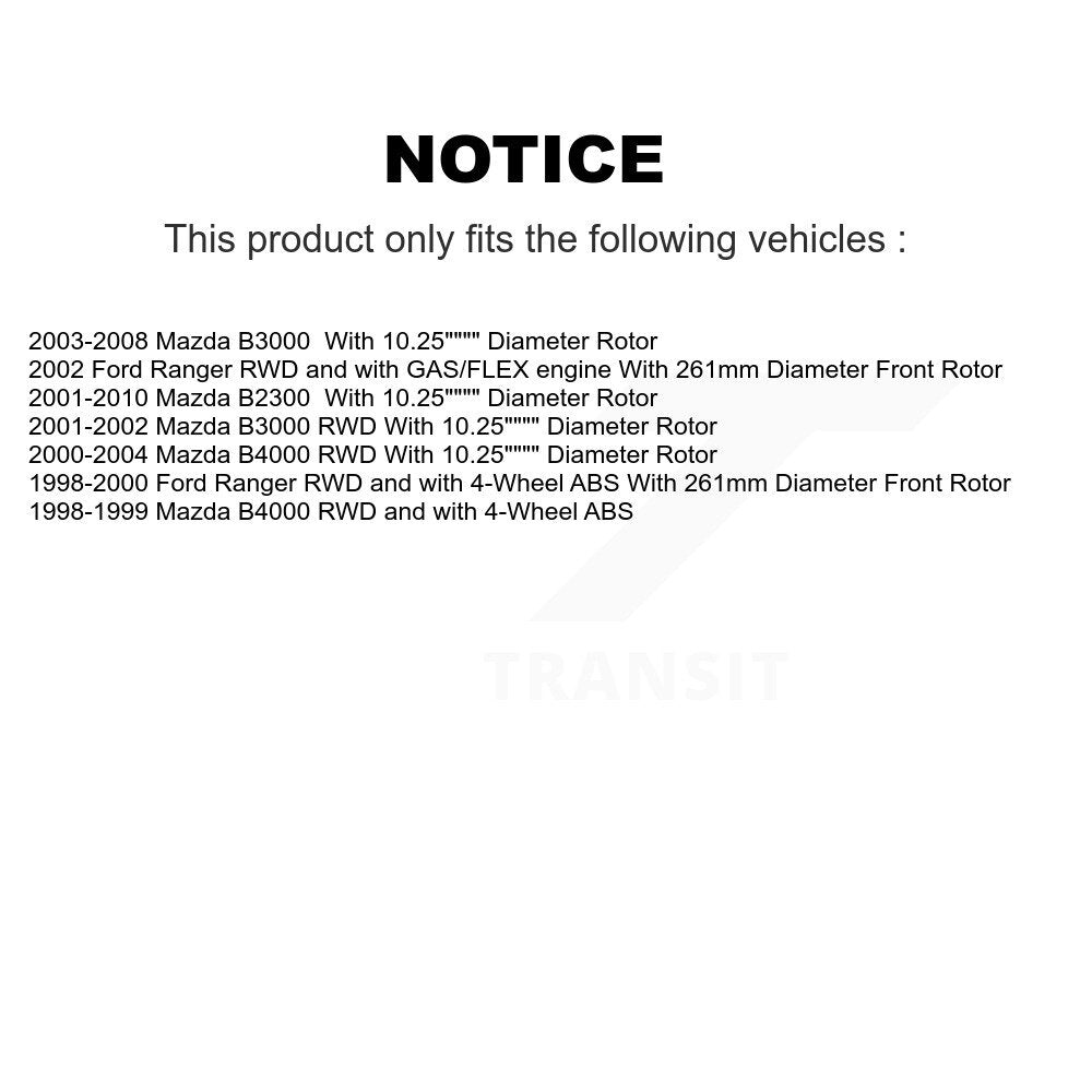 Disc Brake Rotor Hub Assembly Front Pair For Mazda Ford Ranger B3000 B2300 B4000