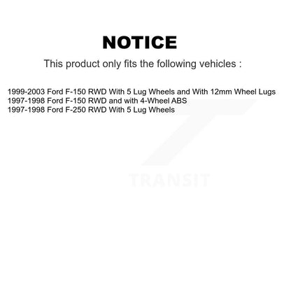 Disc Brake Rotors And Hub Assembly Front Pair For Ford F-150 F-250