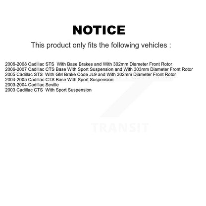 Disc Brake Rotors Front Pair For Cadillac CTS STS Seville