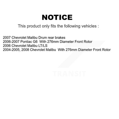 Disc Brake Rotors Front Pair For Chevrolet Malibu Pontiac G6