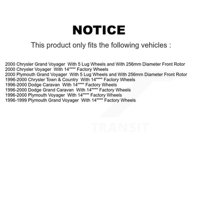 Brake Rotors Front Pair For Dodge Caravan Grand Plymouth Voyager Chrysler Town &