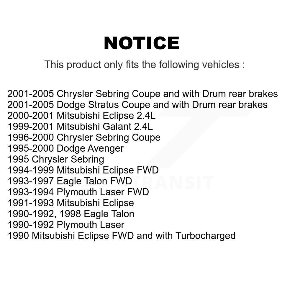 Brake Rotor Front Pair For Chrysler Sebring Eagle Talon Mitsubishi Eclipse Dodge