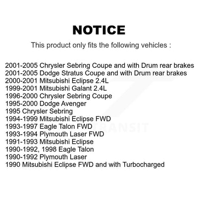 Brake Rotor Front Pair For Chrysler Sebring Eagle Talon Mitsubishi Eclipse Dodge