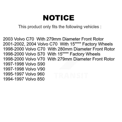Disc Brake Rotors Front Pair For Volvo S70 850 V70 C70 960 S90 V90
