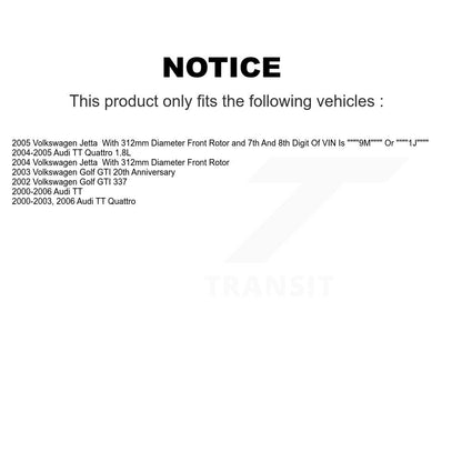 Disc Brake Rotors Front Pair For Volkswagen Jetta Golf Audi TT Quattro