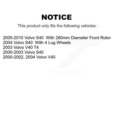 Disc Brake Rotors Front Pair For Volvo S40 V40