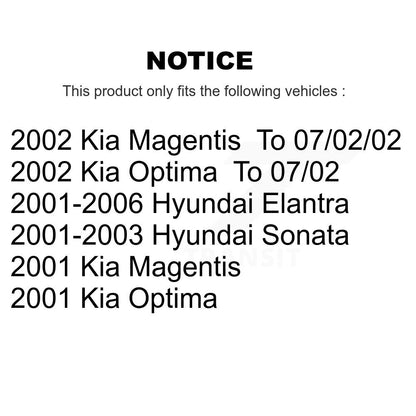 Disc Brake Rotors Front Pair For Hyundai Elantra Sonata Kia Optima Magentis