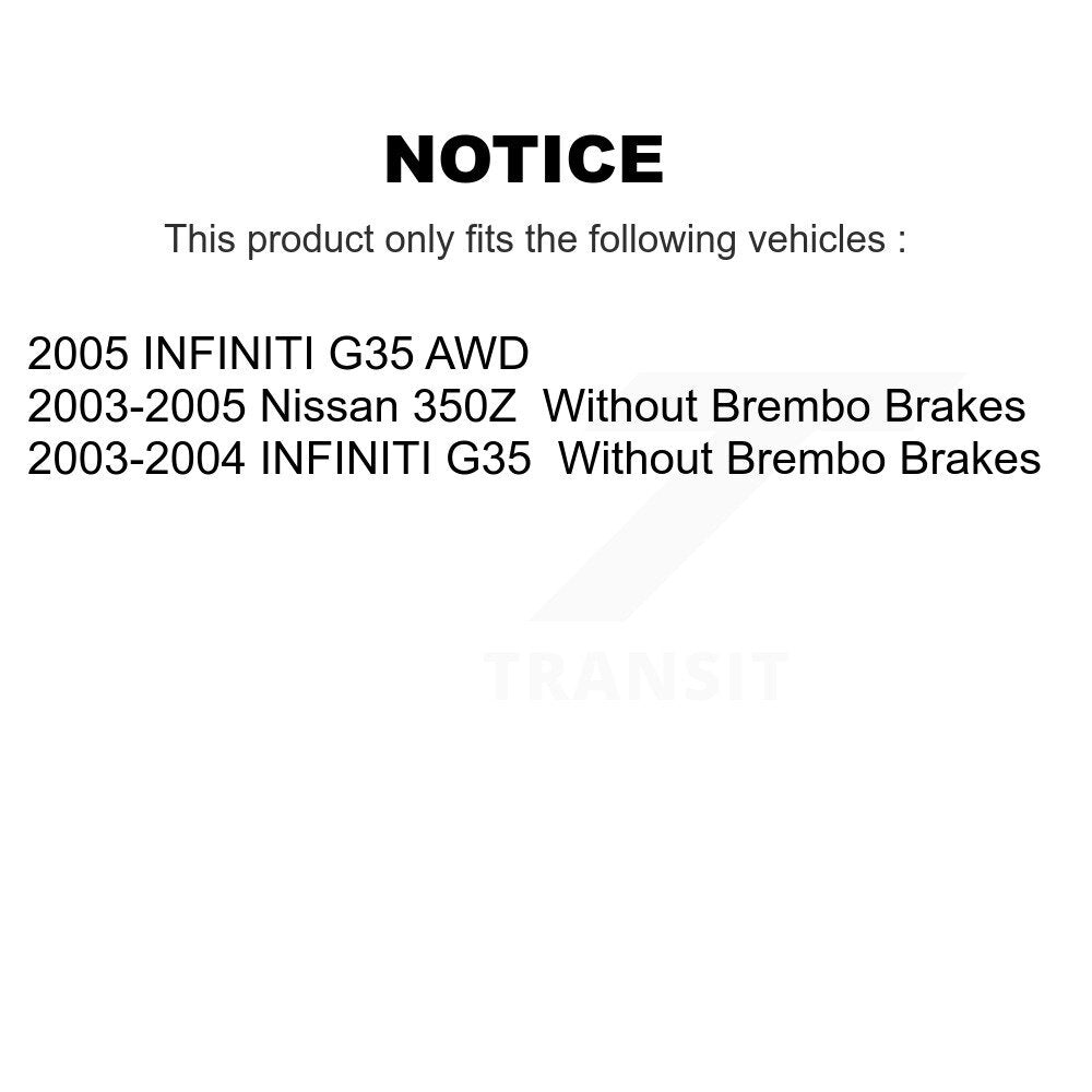 Disc Brake Rotors Front Pair For INFINITI G35 Nissan 350Z