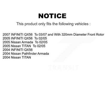 Disc Brake Rotors Front Pair For Nissan TITAN INFINITI QX56 Pathfinder Armada