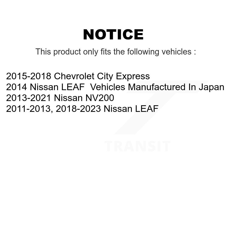 Disc Brake Rotors Front Pair For Nissan LEAF NV200 Chevrolet City Express