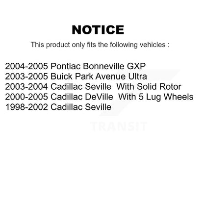 Brake Rotor Rear Pair For Cadillac DeVille Seville Pontiac Bonneville Buick Park