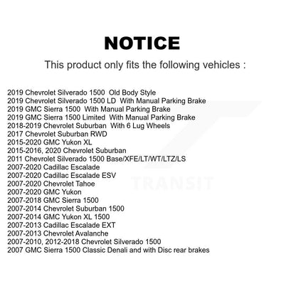 Brake Rotors Rear Pair For Chevrolet GMC Sierra 1500 Silverado Tahoe Cadillac XL