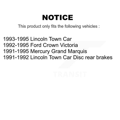 Disc Brake Rotor Rear Pair For Mercury Grand Marquis Lincoln Town Car Ford Crown