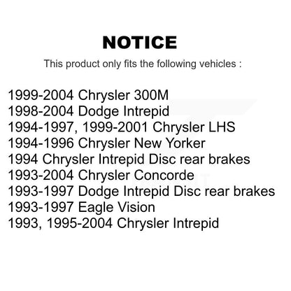 Brake Rotor Rear Pair For Chrysler Intrepid Dodge Concorde 300M LHS Eagle Vision