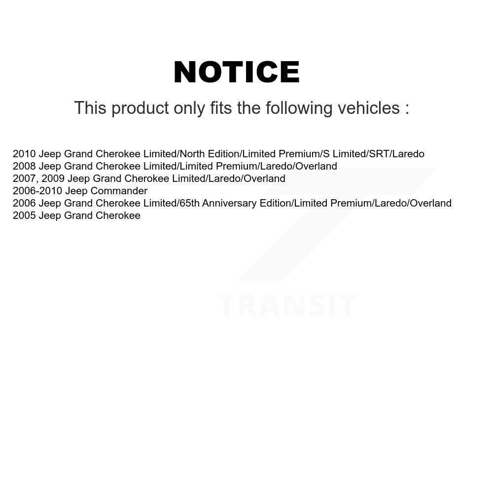 Disc Brake Rotors Rear Pair For Jeep Grand Cherokee Commander