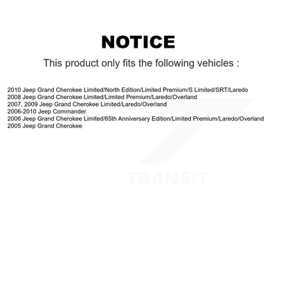 Disc Brake Rotors Rear Pair For Jeep Grand Cherokee Commander