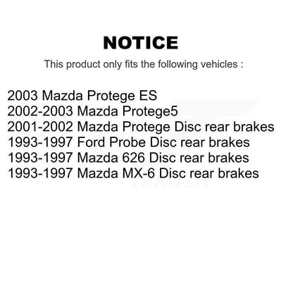 Disc Brake Rotors Rear Pair For Mazda Protege Protege5 Ford Probe MX-6 626