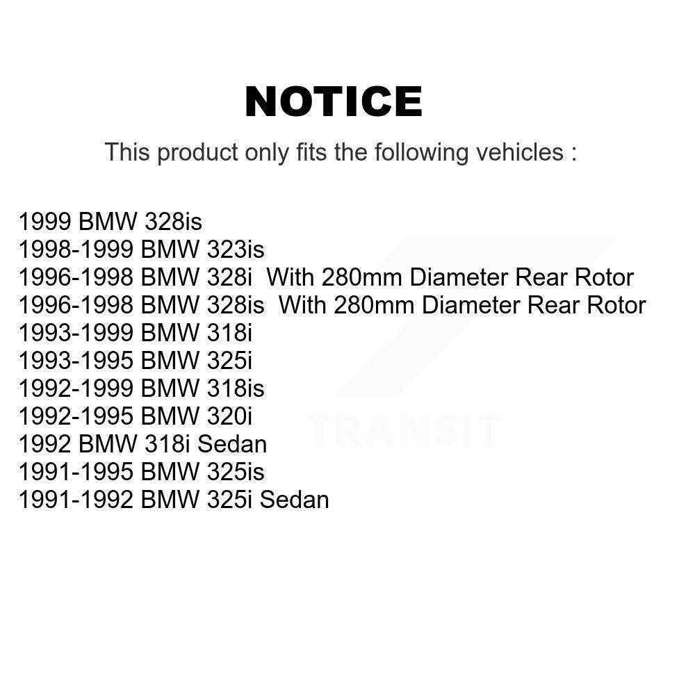 Disc Brake Rotors Rear Pair For BMW 328i 325i 318i 328is 318is 325is 320i 323is