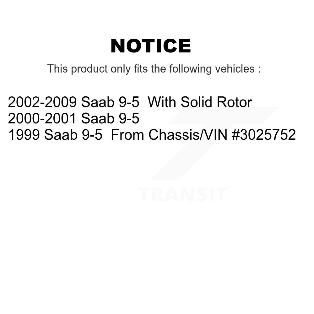 Disc Brake Rotors Rear Pair For Saab 9-5