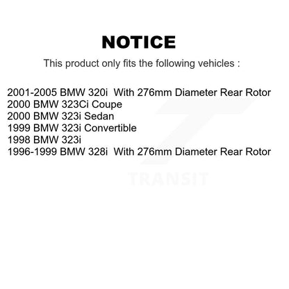 Disc Brake Rotors Rear Pair For BMW 328i 320i 323i 323Ci