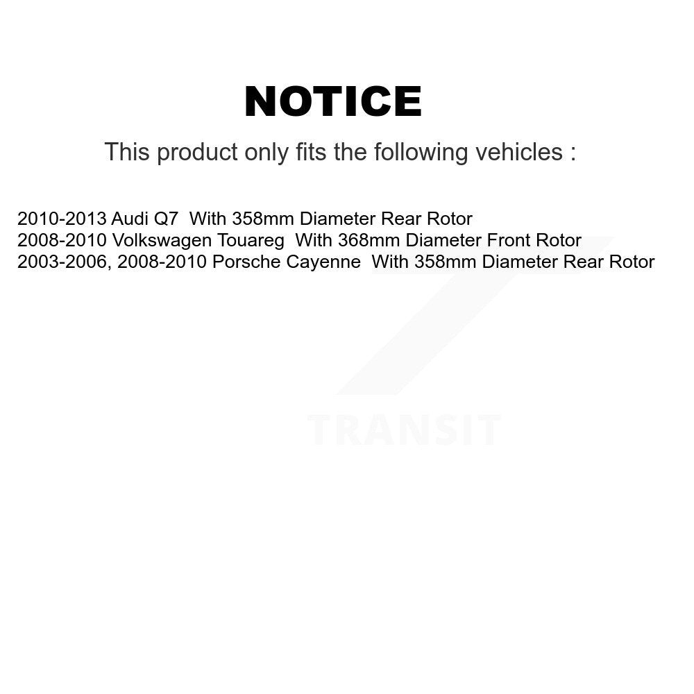 Disc Brake Rotors Rear Pair For Audi Q7 Porsche Cayenne Volkswagen Touareg