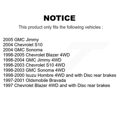 Disc Brake Rotors Front Rear Kit For Chevrolet GMC Blazer S10 Jimmy Sonoma Isuzu
