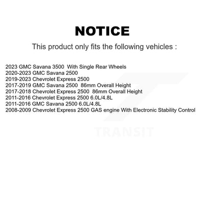 Disc Brake Rotors Front Rear Kit For GMC Savana 2500 Chevrolet Express