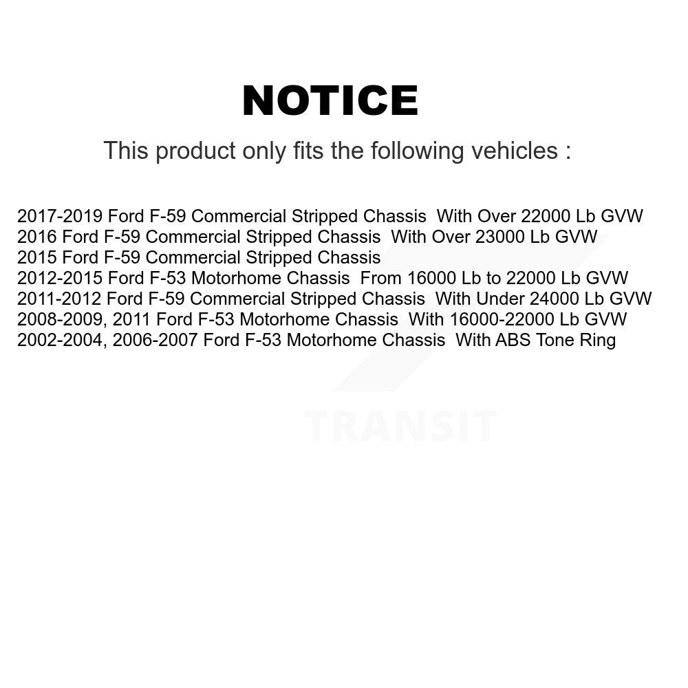 Disc Brake Rotors Front Rear Kit For Ford F-53 Motorhome Chassis F-59 Commercial