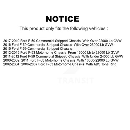 Disc Brake Rotors Front Rear Kit For Ford F-53 Motorhome Chassis F-59 Commercial